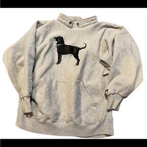 The black dog fisherman Gray heavy sweatshirt.